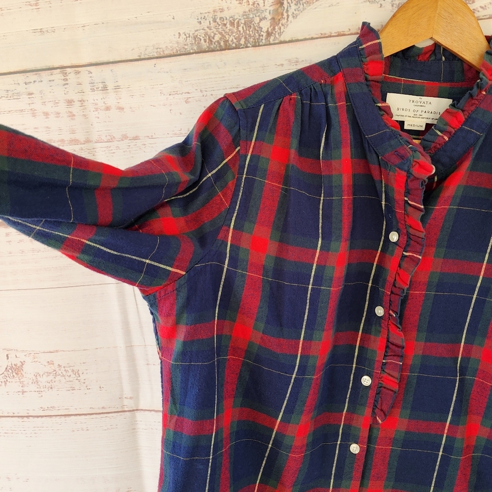 Trovata Birds of Paradis Plaid Flannel Shirt - Picture 10 of 15